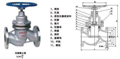 柱塞截止閥結構圖