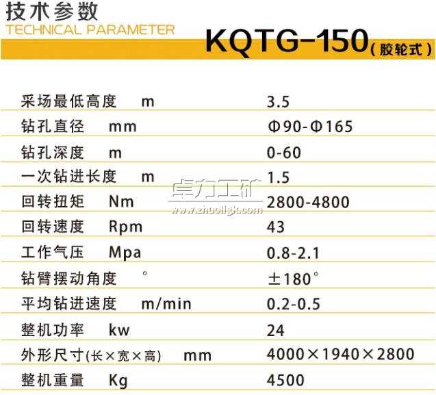 KQTG-150礦用輪胎式潛孔鉆機(jī)